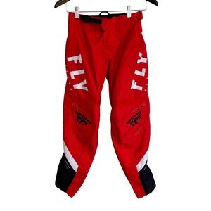 Fly Racing F-16 Motocross Pants Red White Black Size 26 Dirt Bike Gear BMX